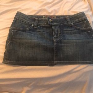 Guess dark wash jean mini skirt